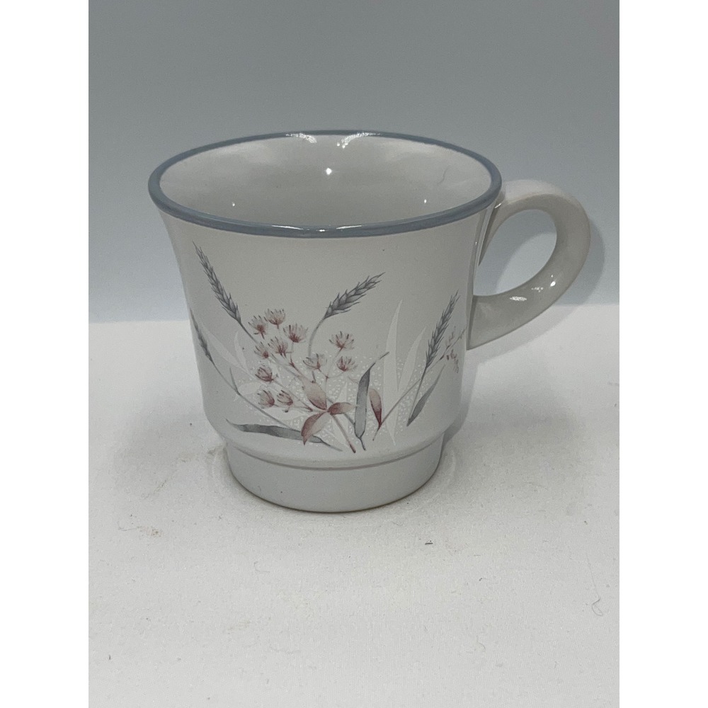 Noritake Woodstock Mug Grey Floral Stoneware 8355 Japan Replacement